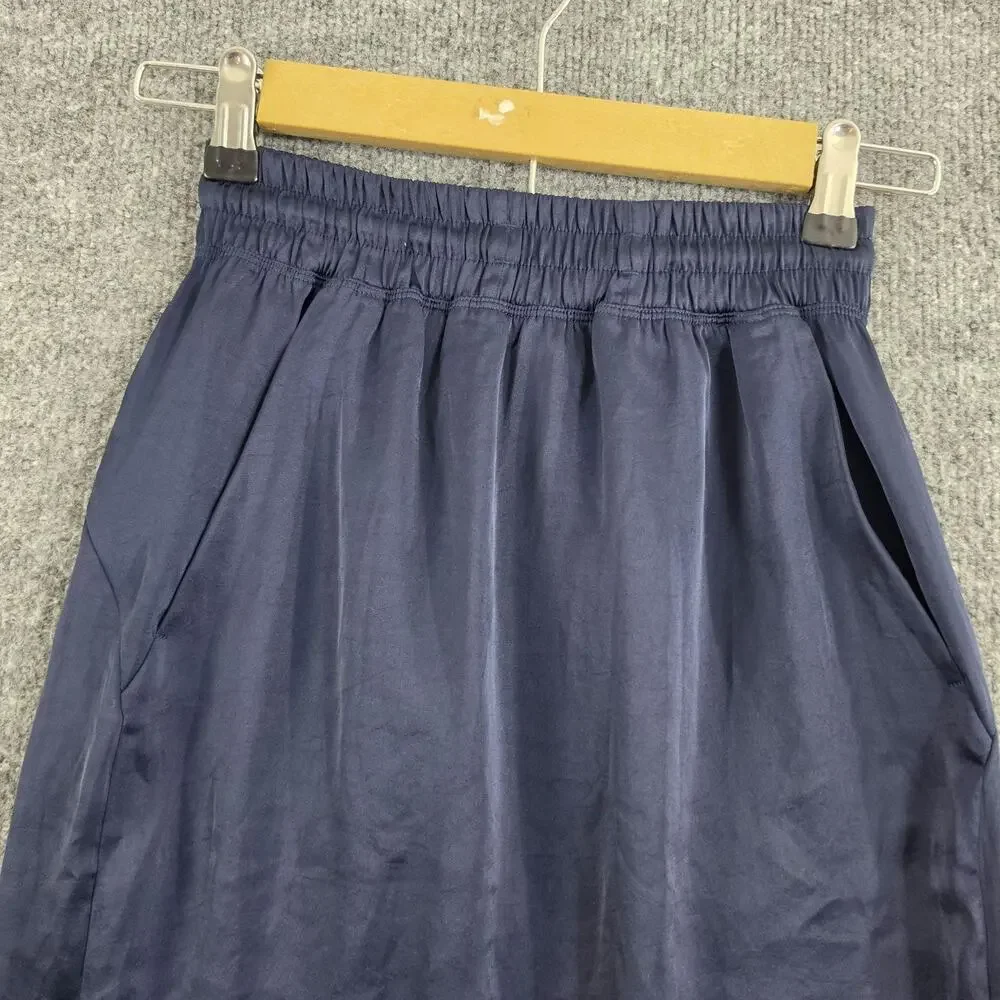 Lululemon Skirt Women 2 Glide Away Slip Midi Navy Blue Athletic Yoga Summer Chic